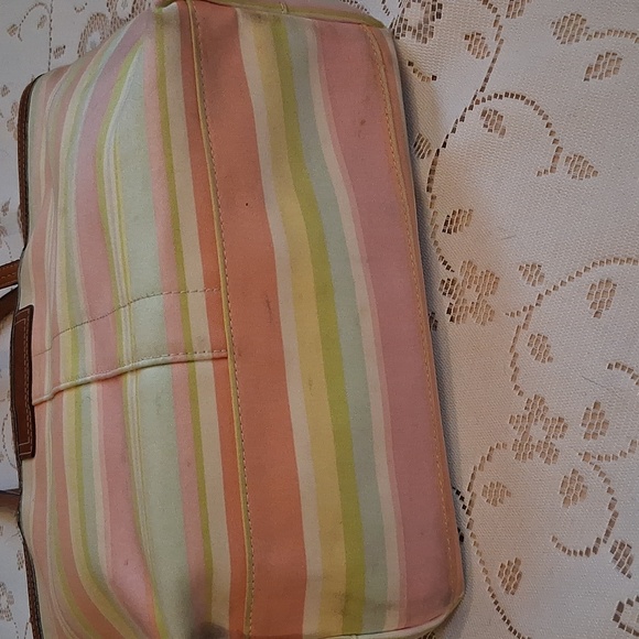 Coach Striped Canvas Tote and Unbranded Long Wallet - Picture 5 of 16